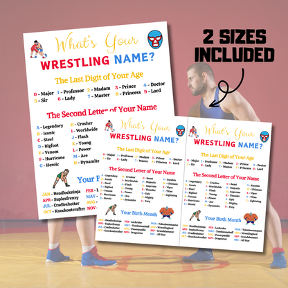What's Your Wrestling Name Game | Printable Wrestling Name Generator
