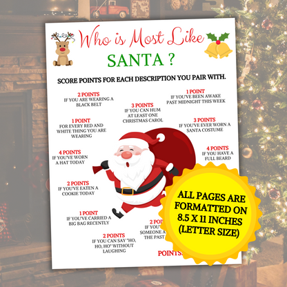 Who Is Most Like Santa Game | Christmas Most Likely to Game