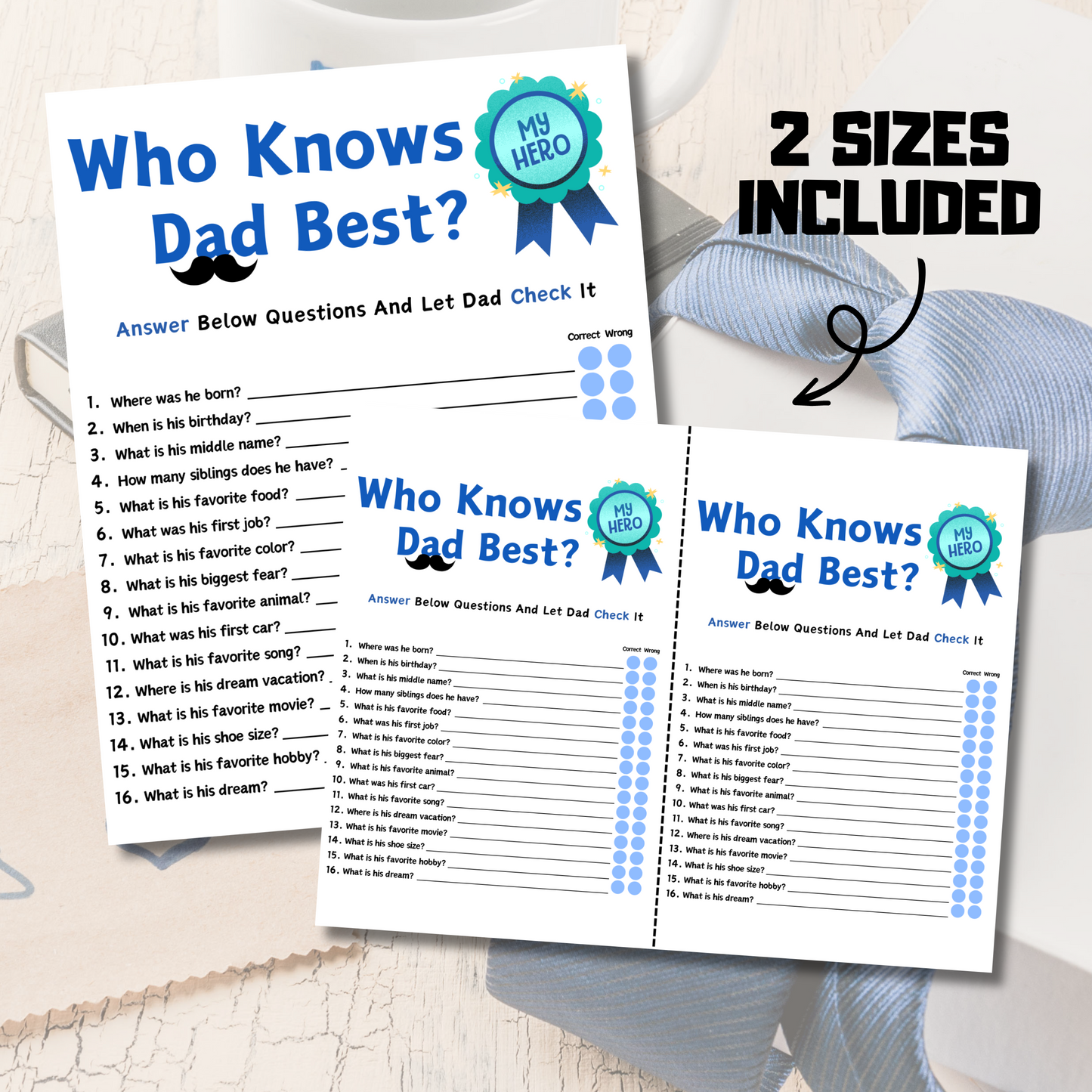 Who Knows Dad Best | Fathers Day Who Knows Daddy Best Game