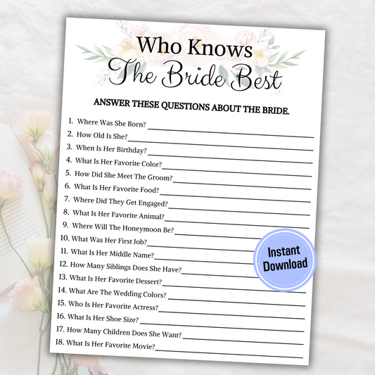 Who Knows The Bride Best | How Well Do You Know The Bride