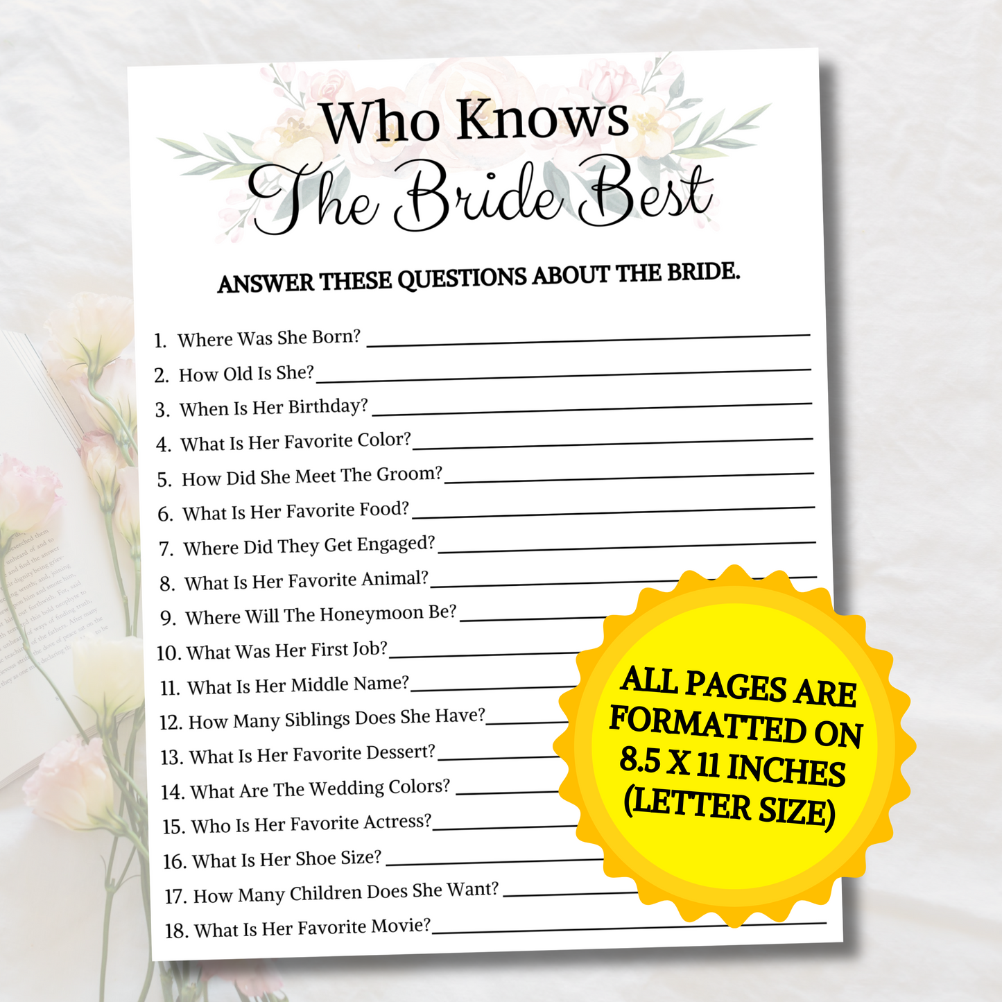 Who Knows The Bride Best | How Well Do You Know The Bride