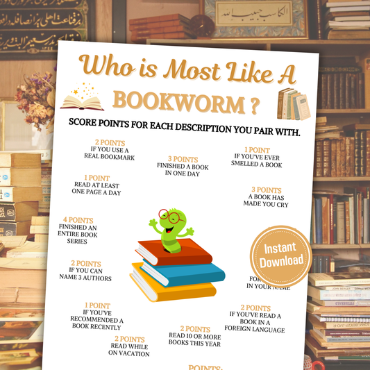 Who Is Most Like A Bookworm Game | Book Club Games