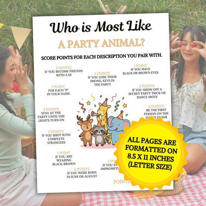 Who Is Most Like A Party Animal Game | Icebreaker Games