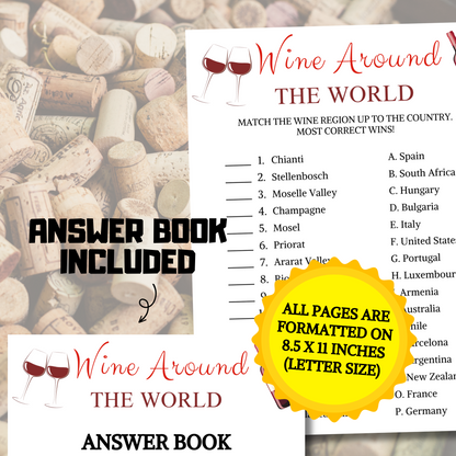 Wine Around The World Game | Printable Wine Party Game