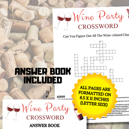Wine Crossword Game | Wine Crossword Puzzle Game