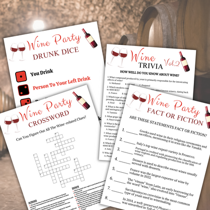 Wine Party Game Bundle | Printable 10 Wine Party Games BEST Price Bundle