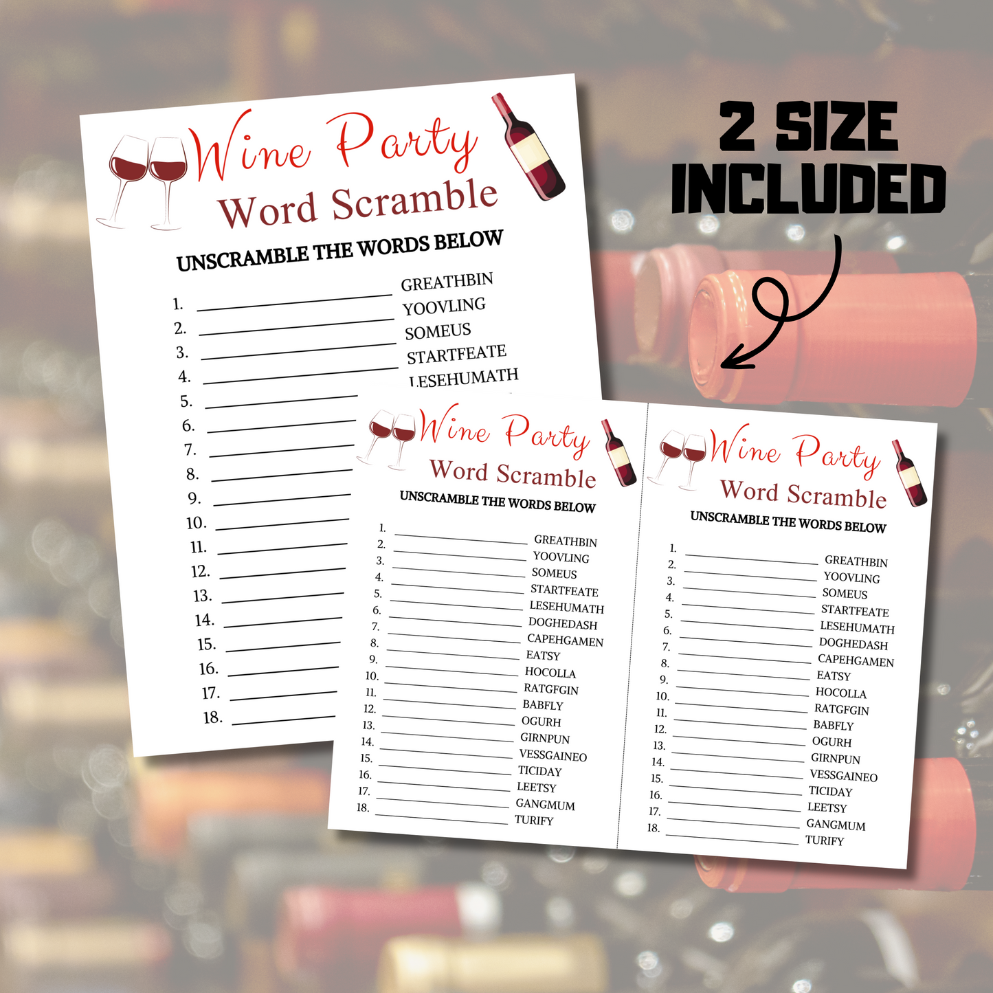 Wine Party Game Bundle | Printable 10 Wine Party Games BEST Price Bundle