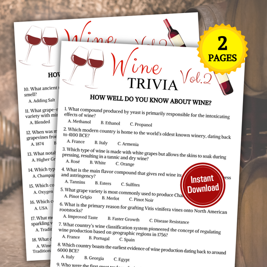 Wine Trivia Game Vol.2 | Wine Knowledge Quiz Game