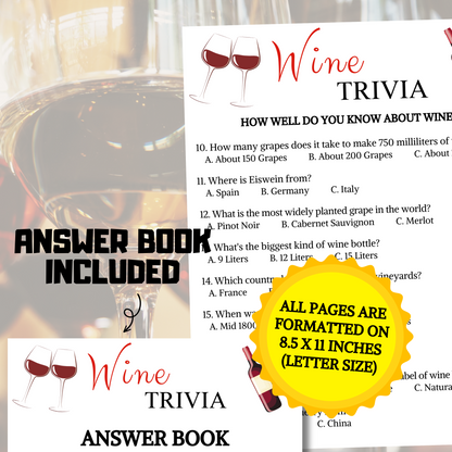 Wine Trivia Game | Wine Knowledge Quiz Game