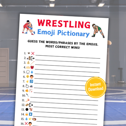 Wrestling Emoji Pictionary Game | Printable Wrestling Emoji Game