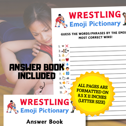Wrestling Emoji Pictionary Game | Printable Wrestling Emoji Game