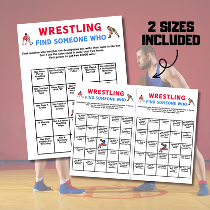Wrestling Find Someone Who Game | Printable Wrestling Find The Guest Bingo