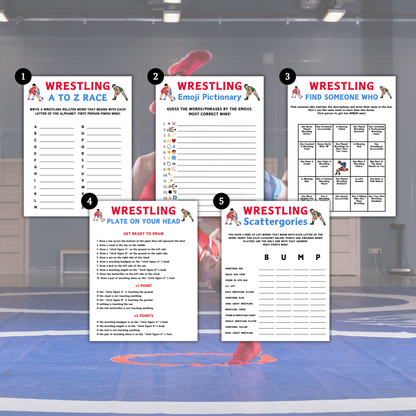 Wrestling Games Bundle | Printable Wrestling Party Game
