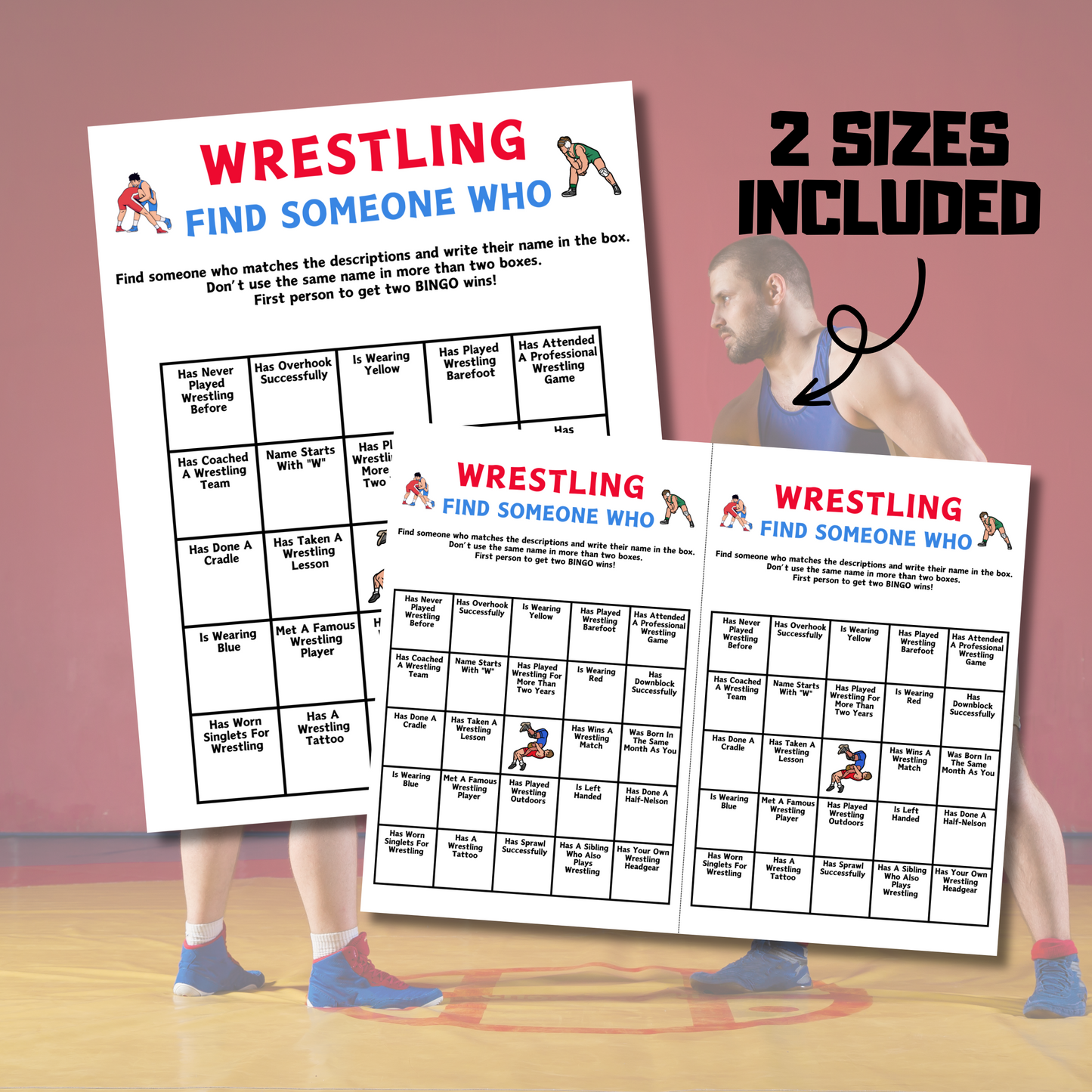 Wrestling Games Bundle | Printable Wrestling Party Game