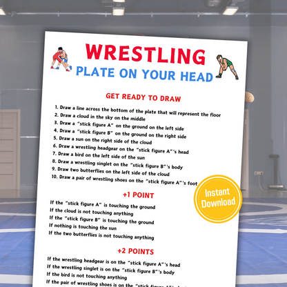 Wrestling Plate On Your Head Game | Hilarious Wrestling Drawing Game