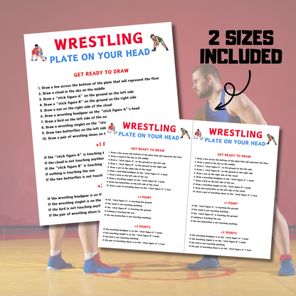 Wrestling Plate On Your Head Game | Hilarious Wrestling Drawing Game