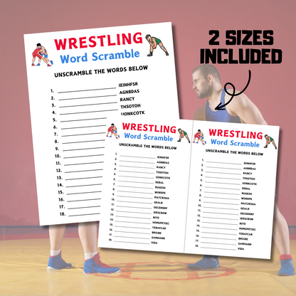Wrestling Word Scramble Game | Minimalist Wrestling Team Think Fast Game