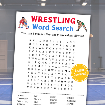 Wrestling Word Search Game | Wrestling Word Find Game