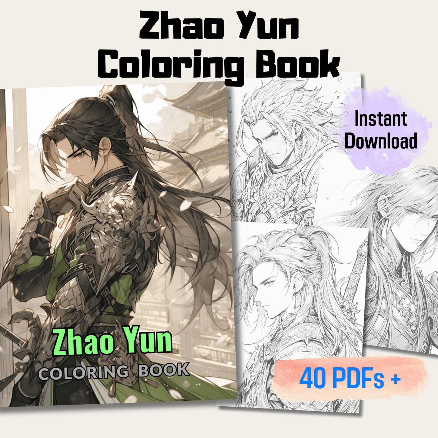 Zhao Yun Coloring Book 1: Zhao Yun